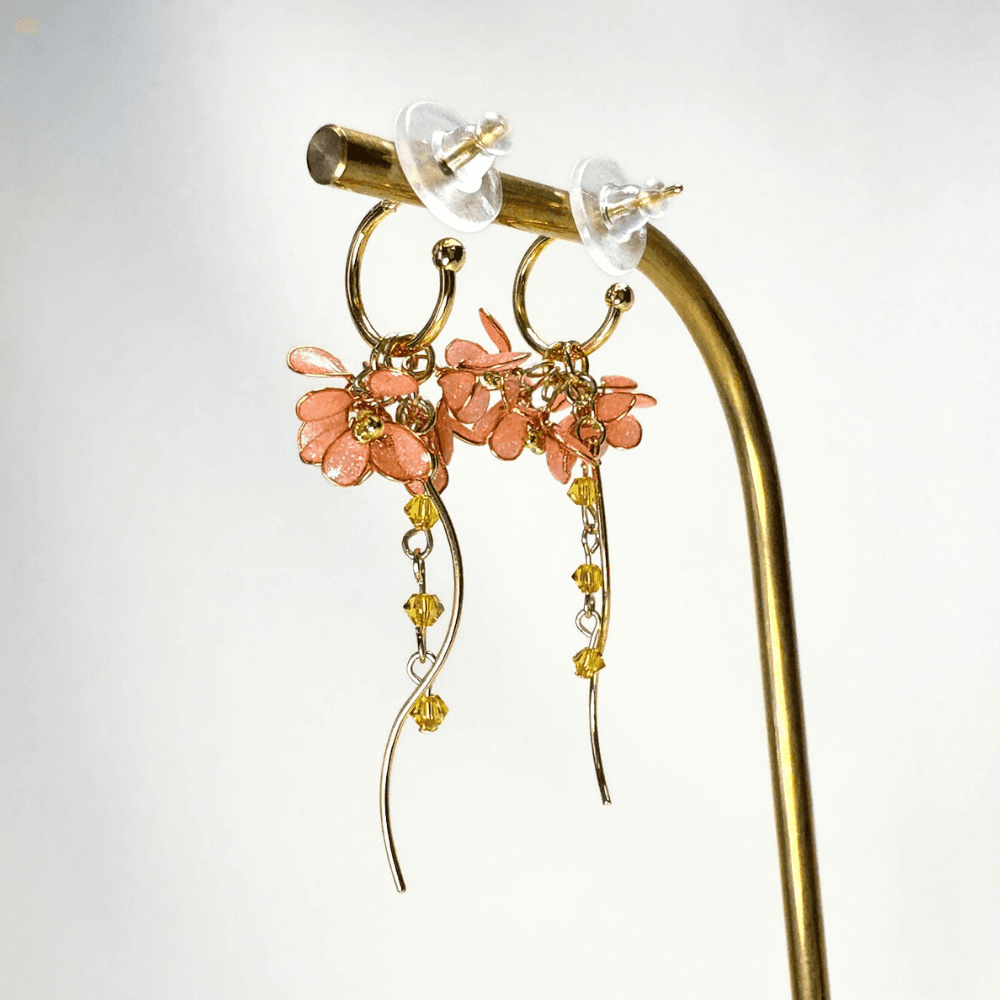 【金木犀/キンモクセイ】2wayフープピアス 揺れるオレンジ 金属アレルギー サージカルステンレス 受注生産 | 10枚目